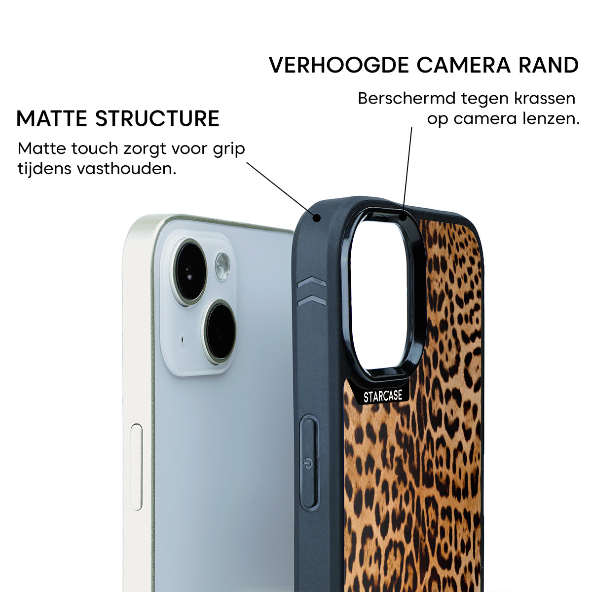 Panter Print Starcase iPhone hoesje info view