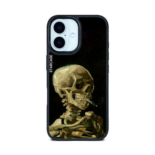 Skull of a Skeleton with Burning Cigarette